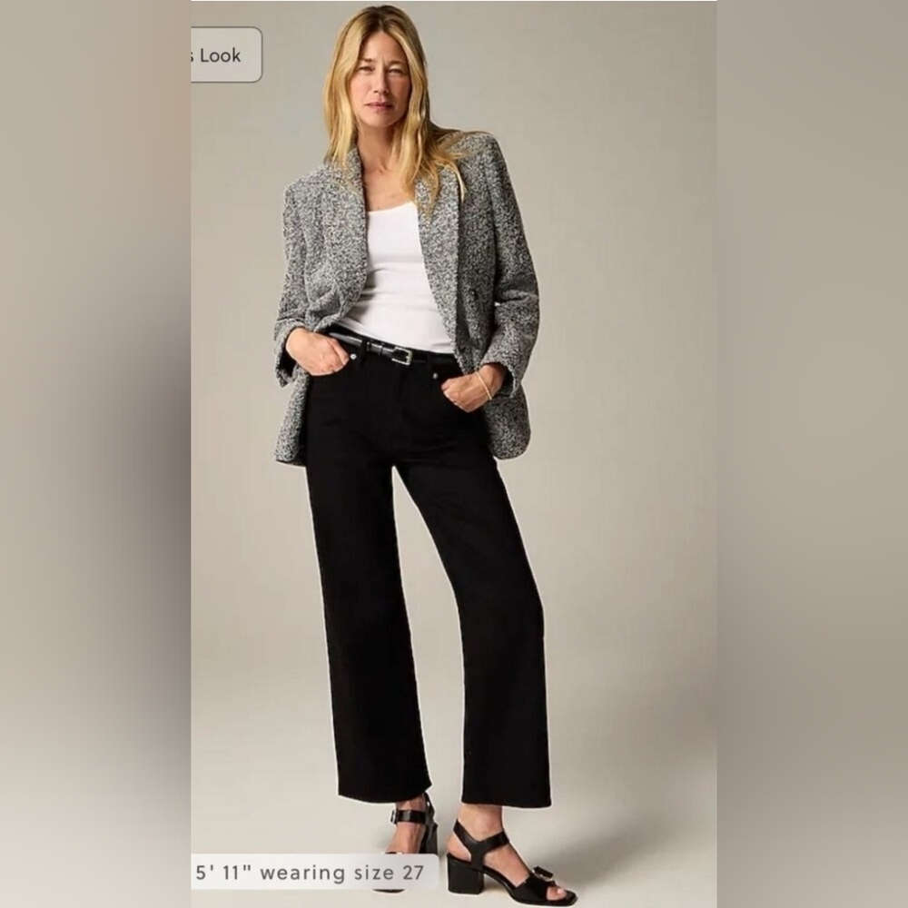 J. Crew Petite Slim-wide Jean Black Rinse Size 32 Petite CC588